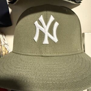 New Era Olive Cap with White Accents